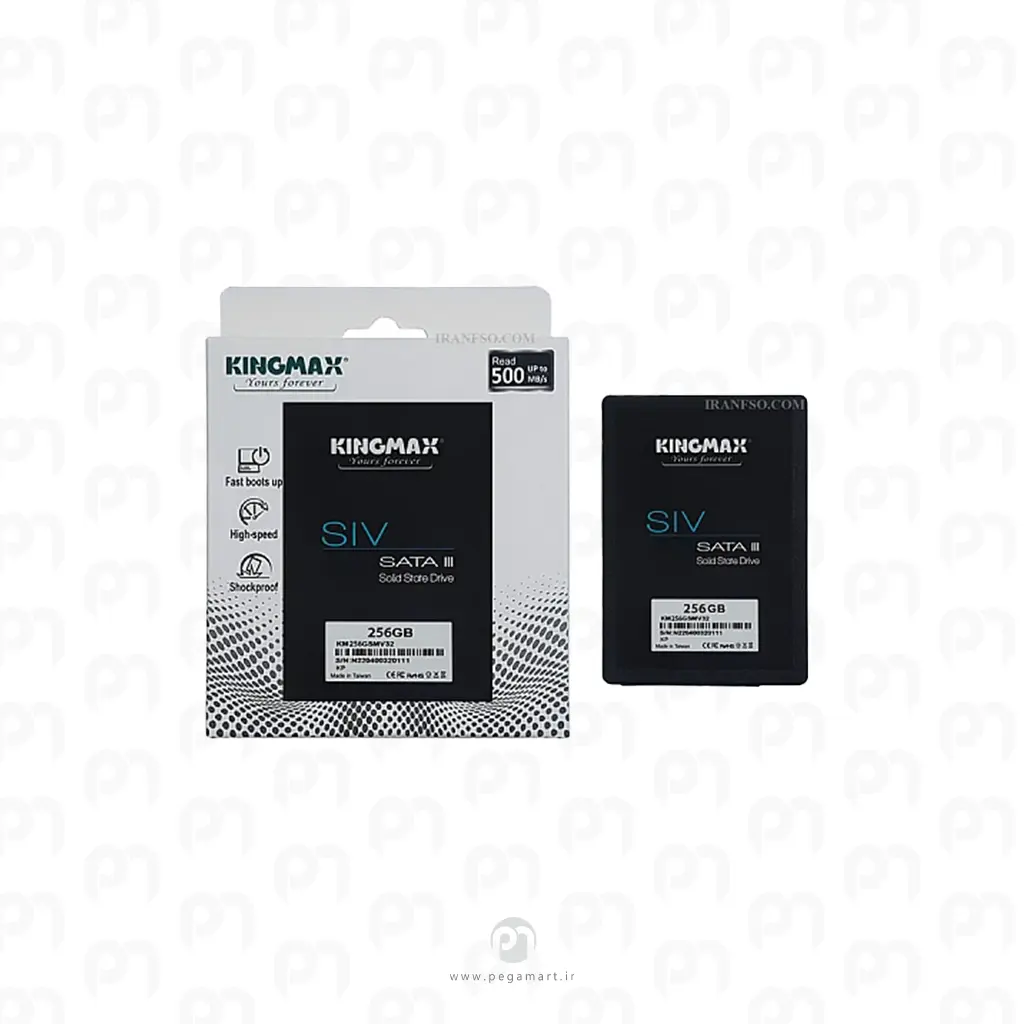 حافظه اس اس دی اینترنال کینگ مکس مدل KM256GSIV32 ظرفیت 256 گیگابایت 30 ماهه آواژنگ نمای ۳